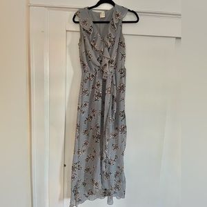 Lavender and pink floral maxi dress